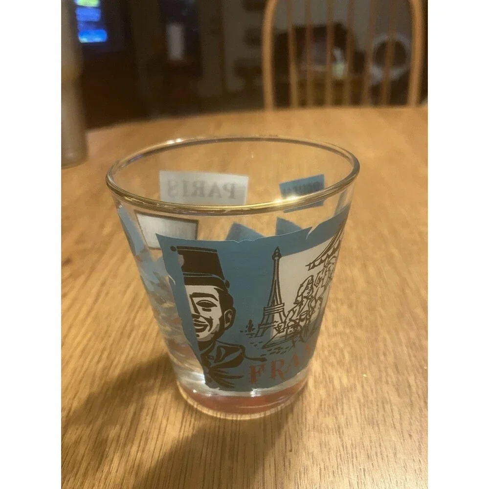 Vintage-Five Around the World  Coca Cola Drinking Glass * RARE*